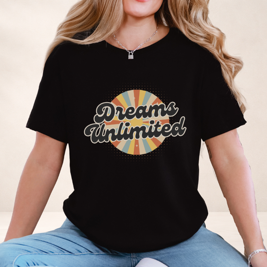 Dreams Unlimited Tee — Retro Sunrise Graphic T‑Shirt