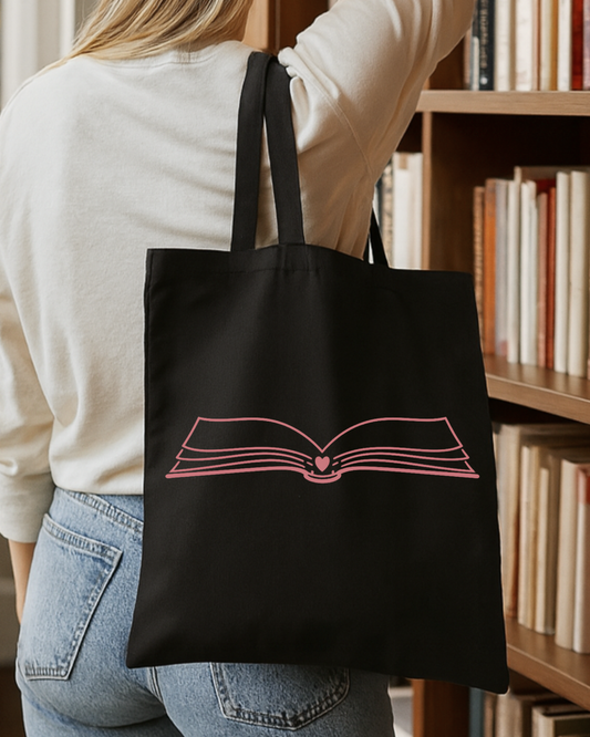 Book Lover Heart Tote