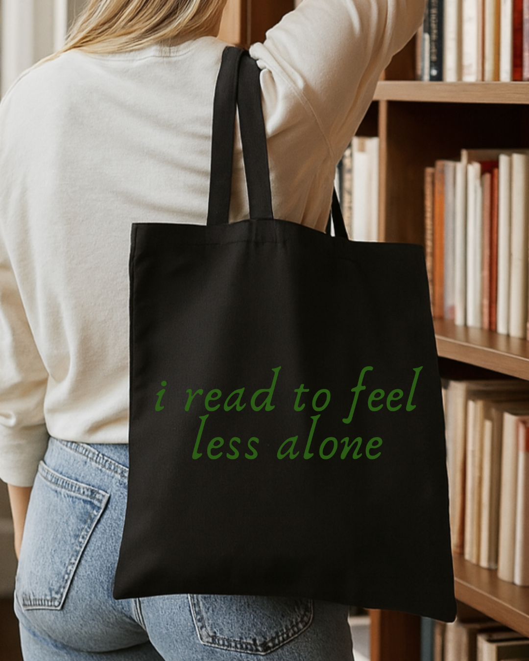 I Read to Feel Less Alone Tote Literary Canvas Tote