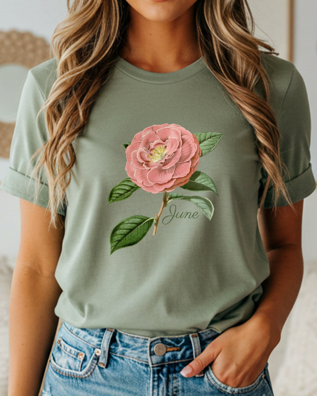 June Birth Flower Tee – Rose | Love & Devotion