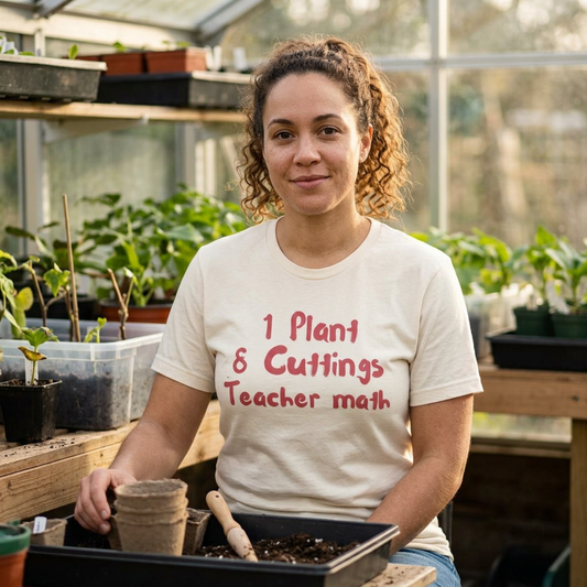 1 Plant 8 Cuttings Teacher Math - Gardening Teacher Tee