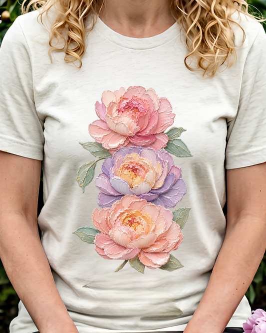 Impasto Style Peony