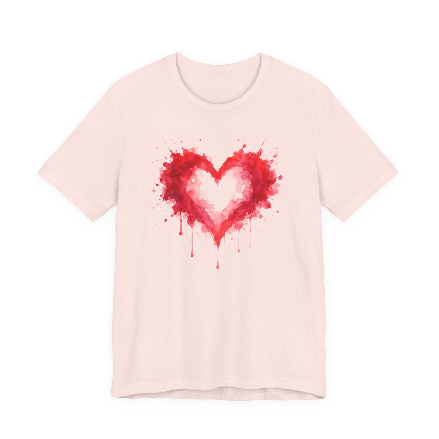 Watercolor Heart T-Shirt — Dripping Red Heart Tee