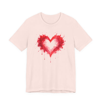 Watercolor Heart T-Shirt — Dripping Red Heart Tee