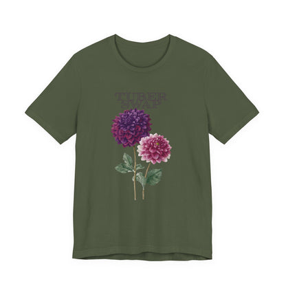 Floral Dahlia Tuber Swap — Vintage Botanical Graphic T-Shirt