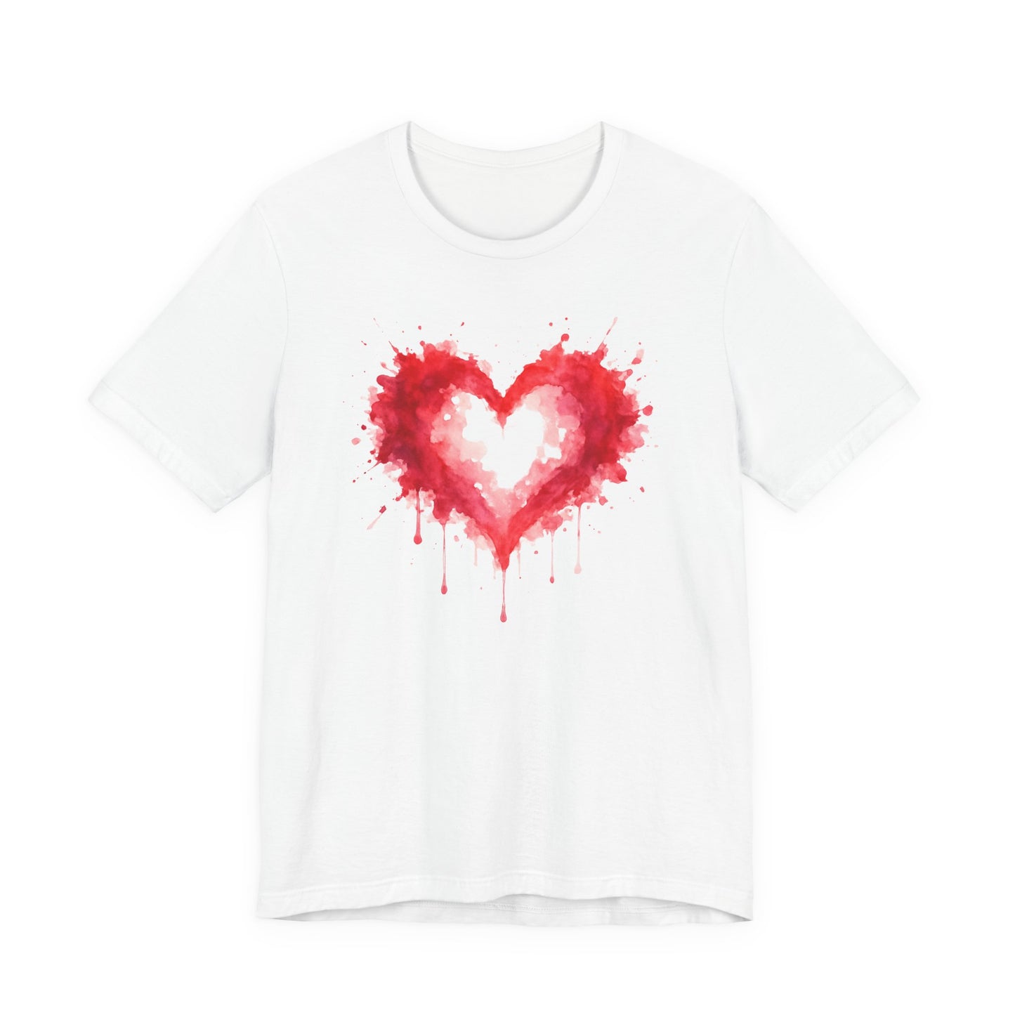 Watercolor Heart T-Shirt — Dripping Red Heart Tee