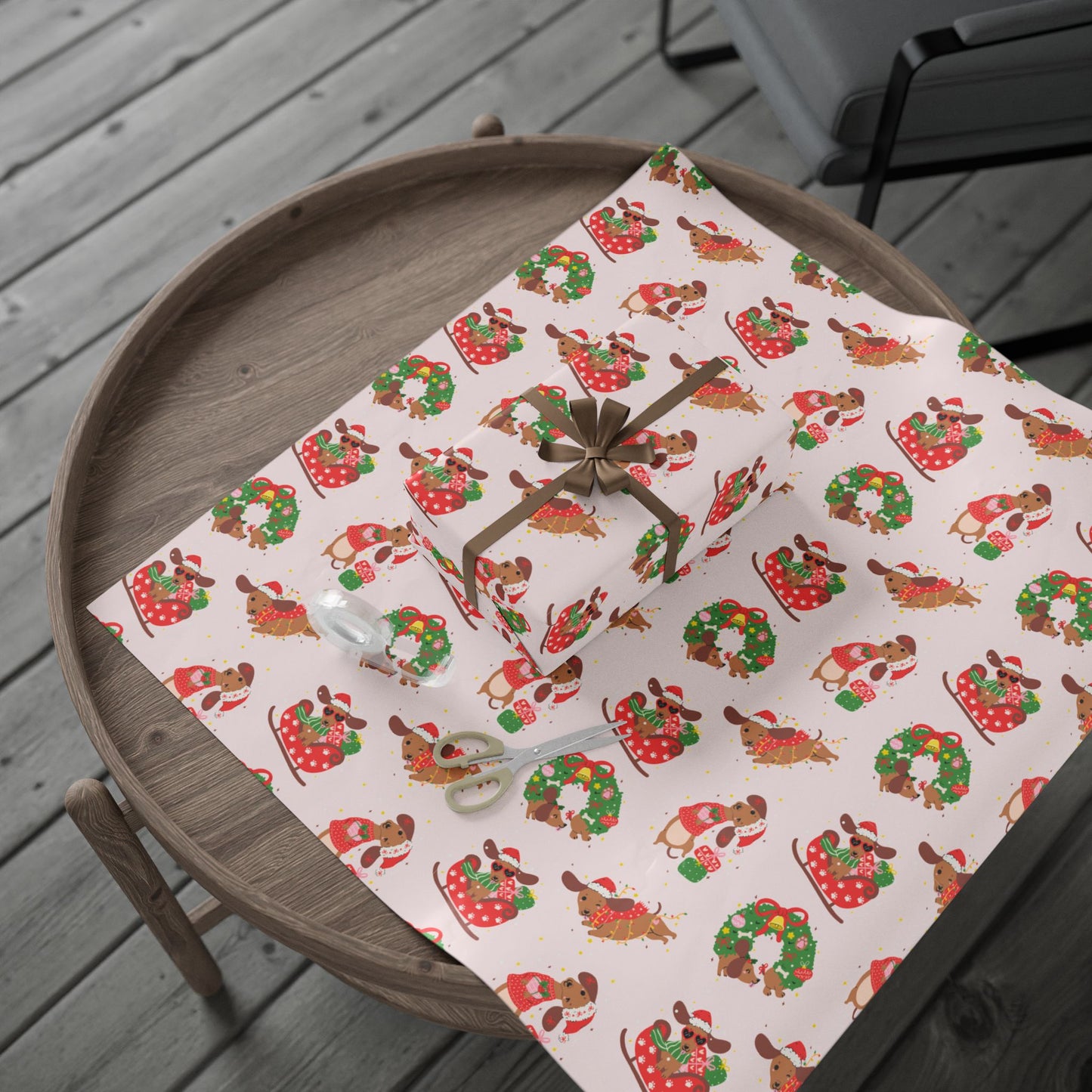 Christmas Sleigh Dogs Wrapping Paper