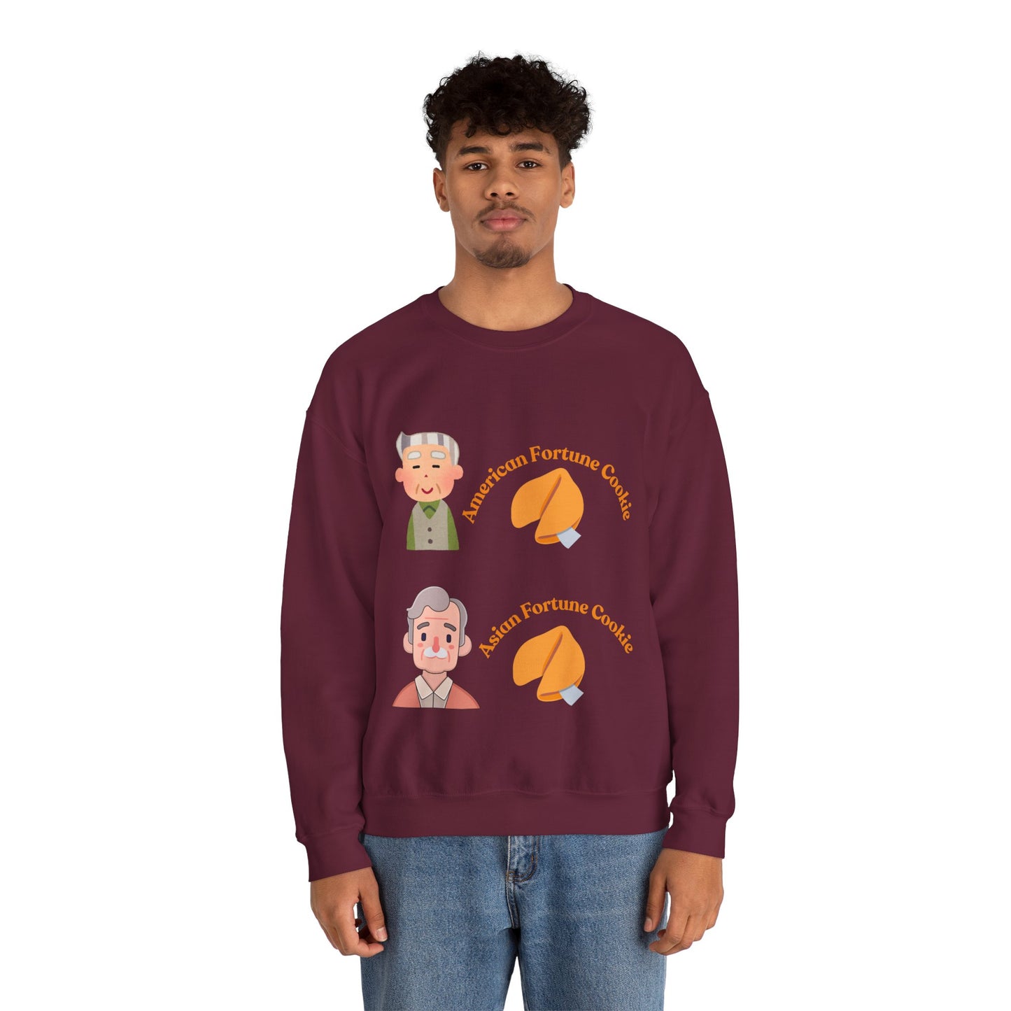 American vs Asian Fortune Cookie Crewneck – Funny Cozy Sweatshirt