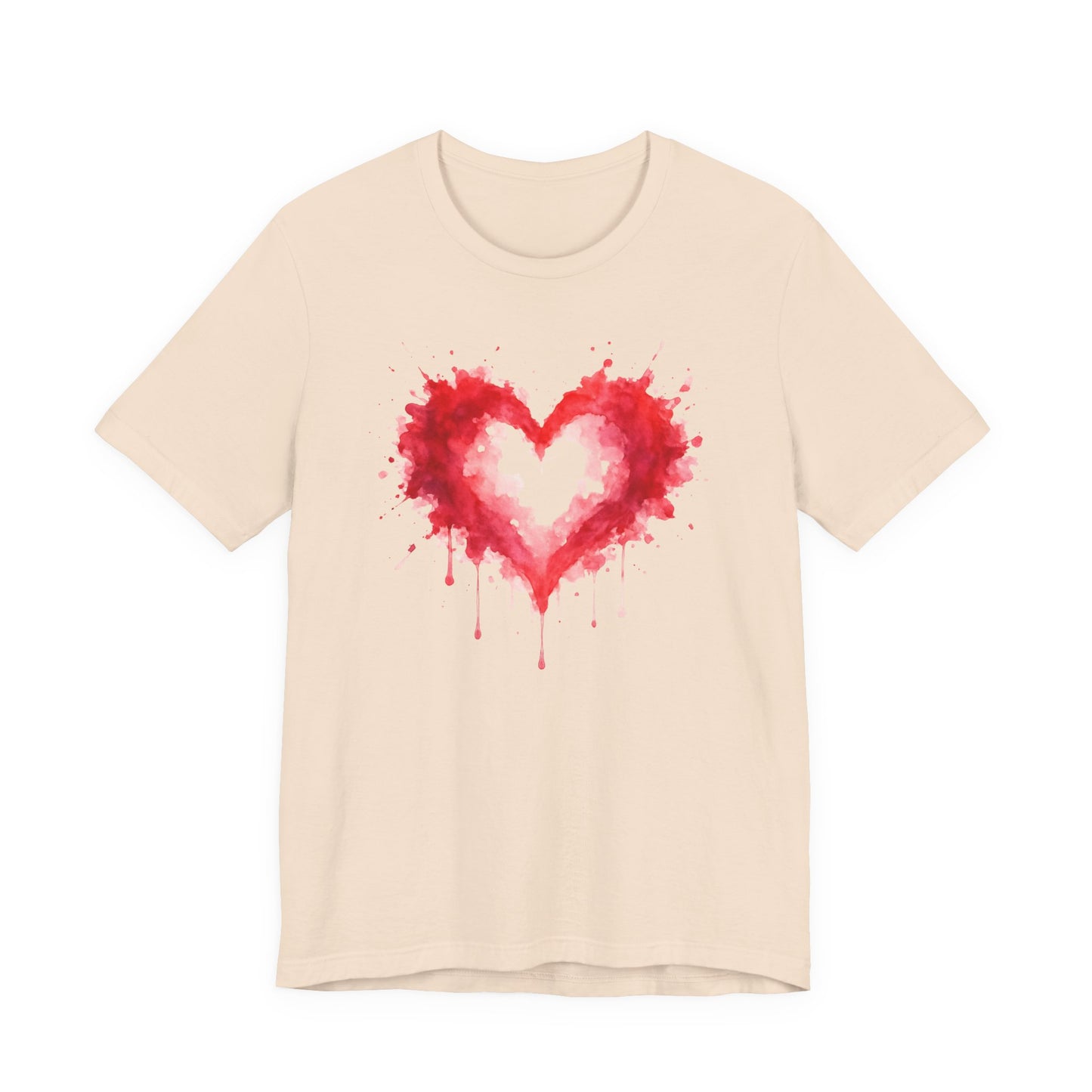 Watercolor Heart T-Shirt — Dripping Red Heart Tee