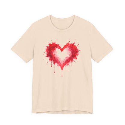 Watercolor Heart T-Shirt — Dripping Red Heart Tee