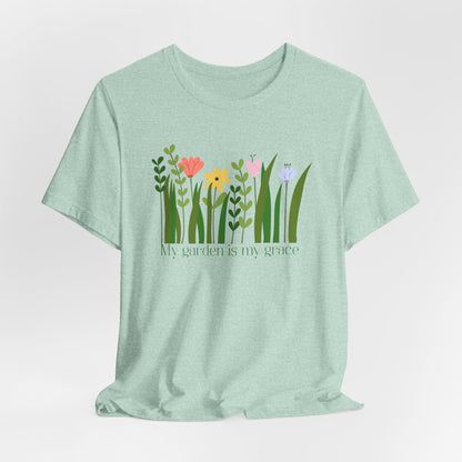 Floral Garden — My Garden Is My Grace Tee