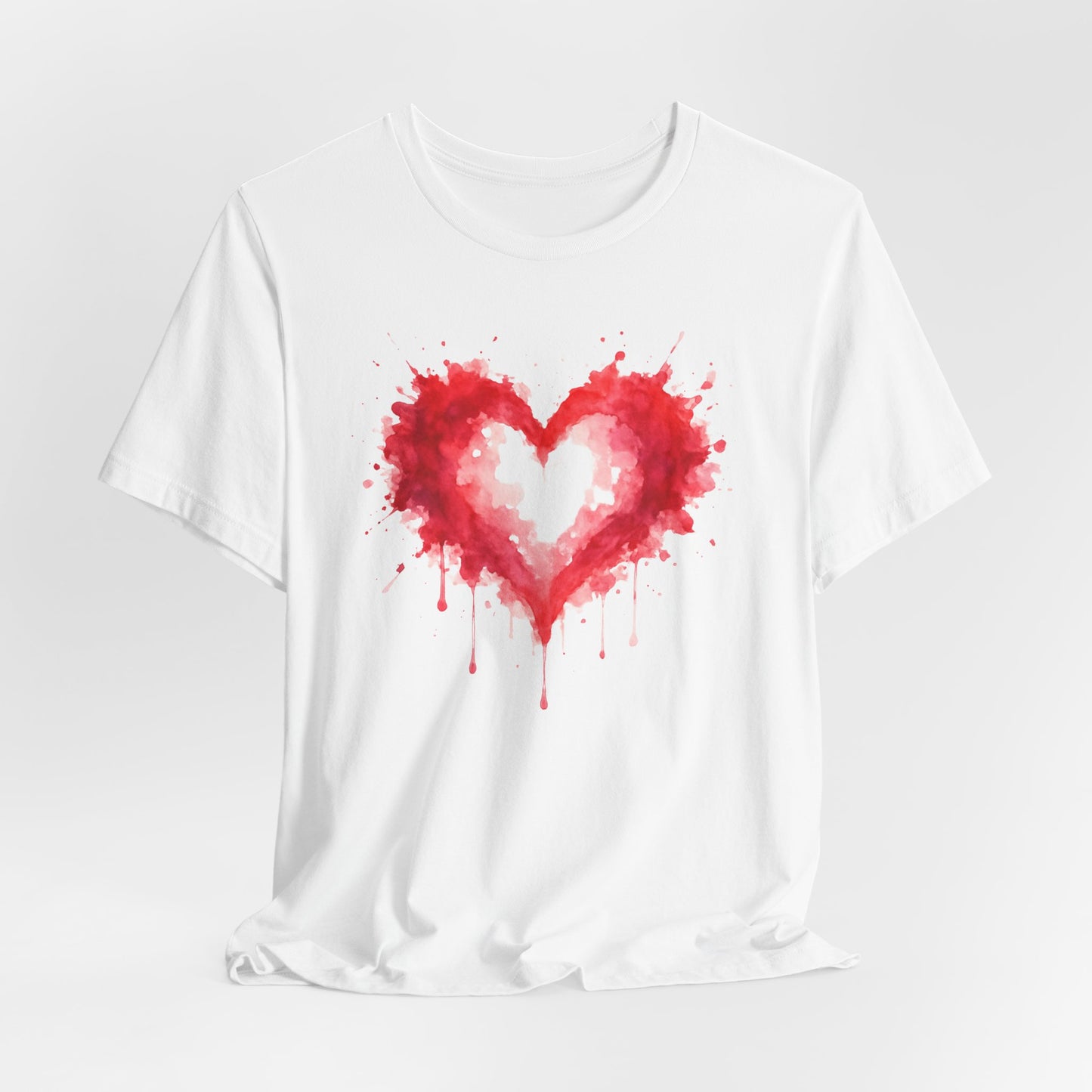 Watercolor Heart T-Shirt — Dripping Red Heart Tee