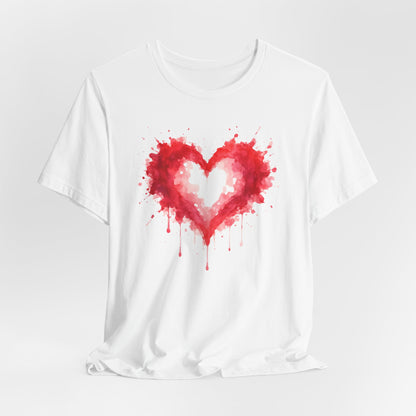 Watercolor Heart T-Shirt — Dripping Red Heart Tee
