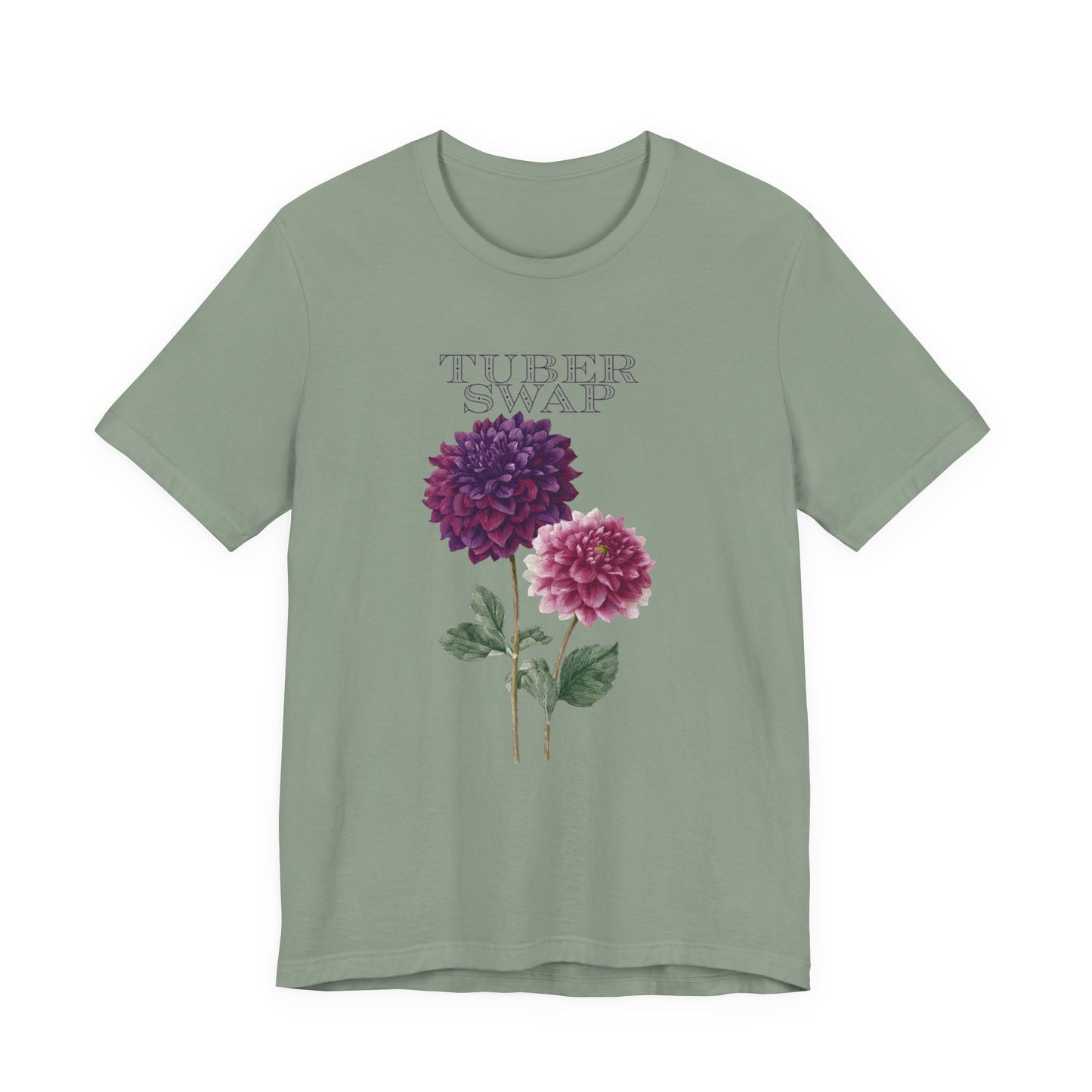 Floral Dahlia Tuber Swap — Vintage Botanical Graphic T-Shirt