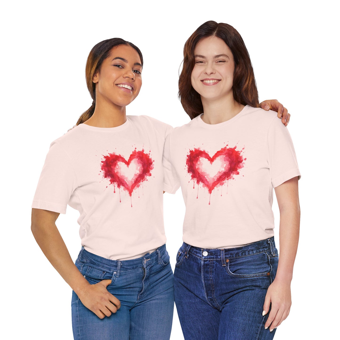 Watercolor Heart T-Shirt — Dripping Red Heart Tee