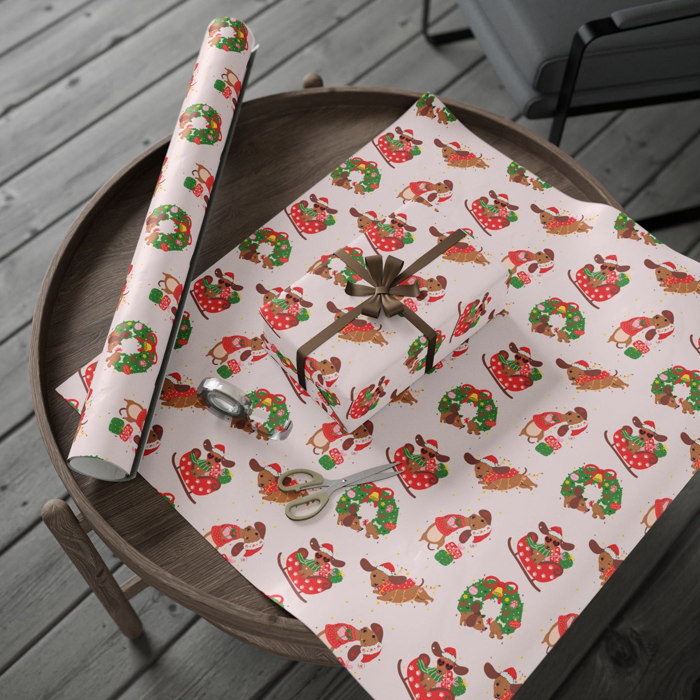 Christmas Sleigh Dogs Wrapping Paper
