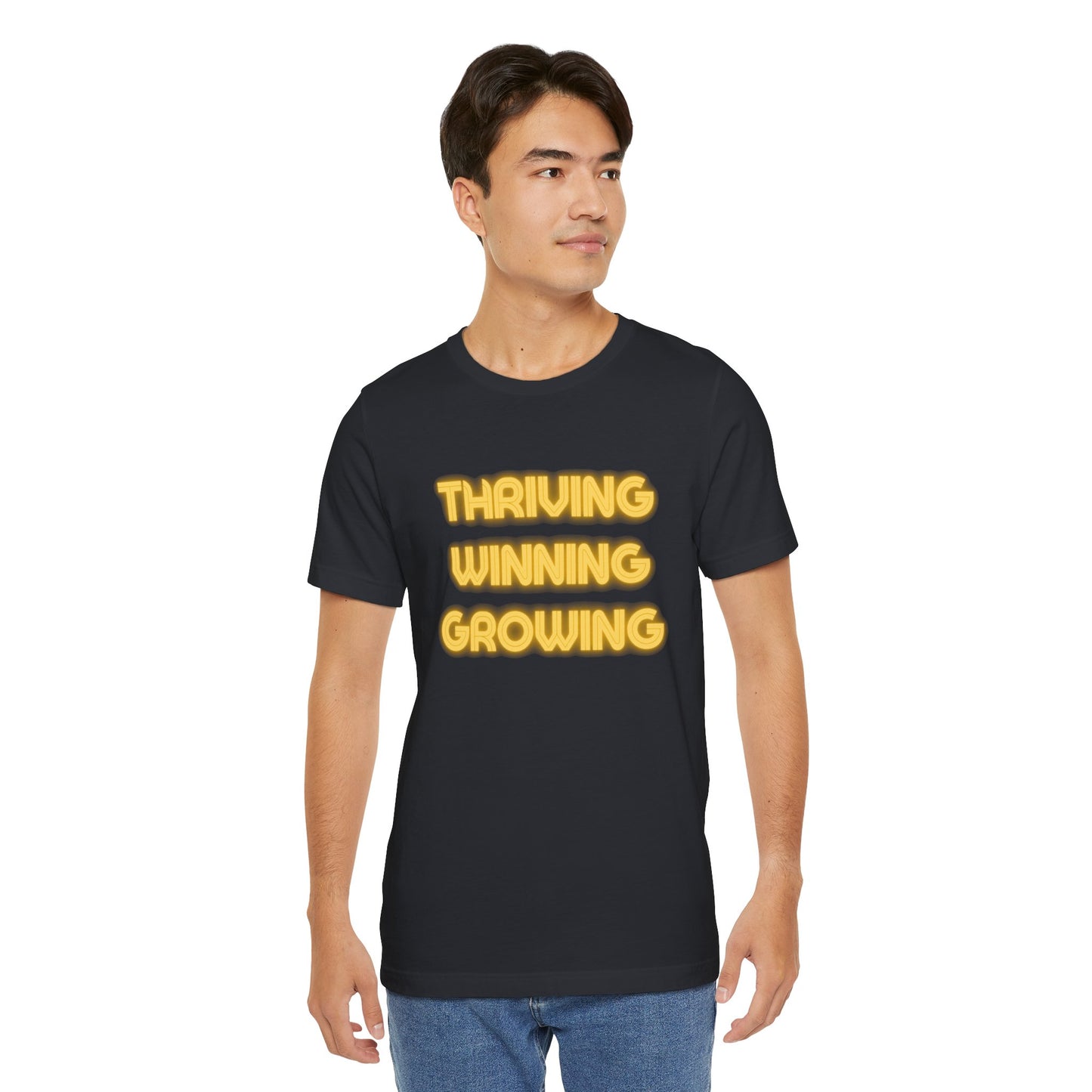 Thriving Winning Growing Shirt — Motivational Retro Neon Graphic T-Shirt