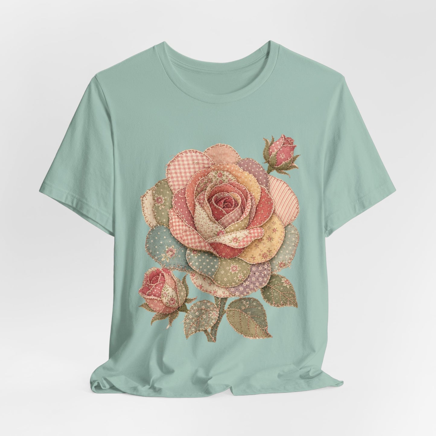 Vintage Patchwork Style Rose