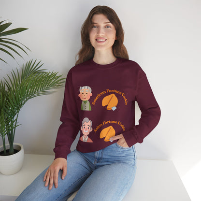 American vs Asian Fortune Cookie Crewneck – Funny Cozy Sweatshirt