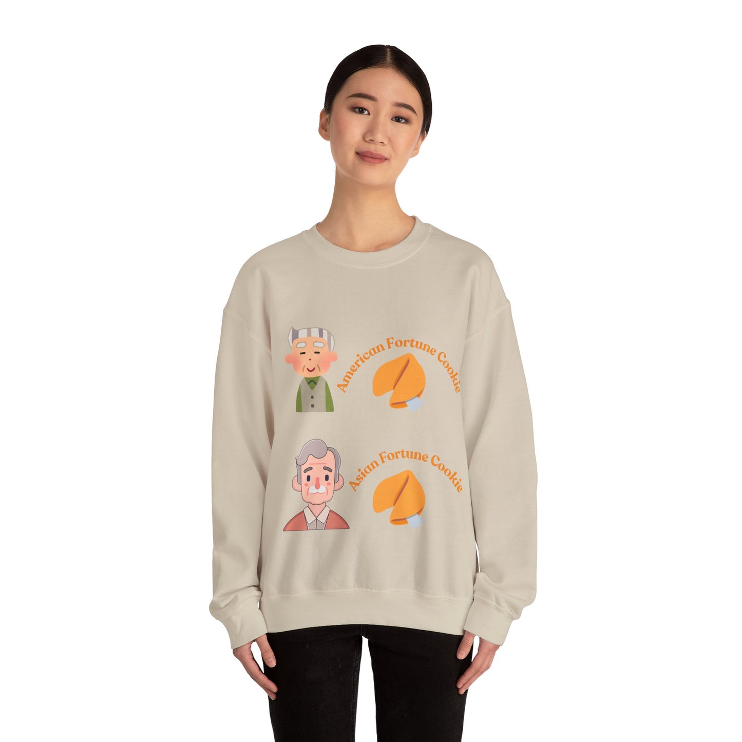 American vs Asian Fortune Cookie Crewneck – Funny Cozy Sweatshirt