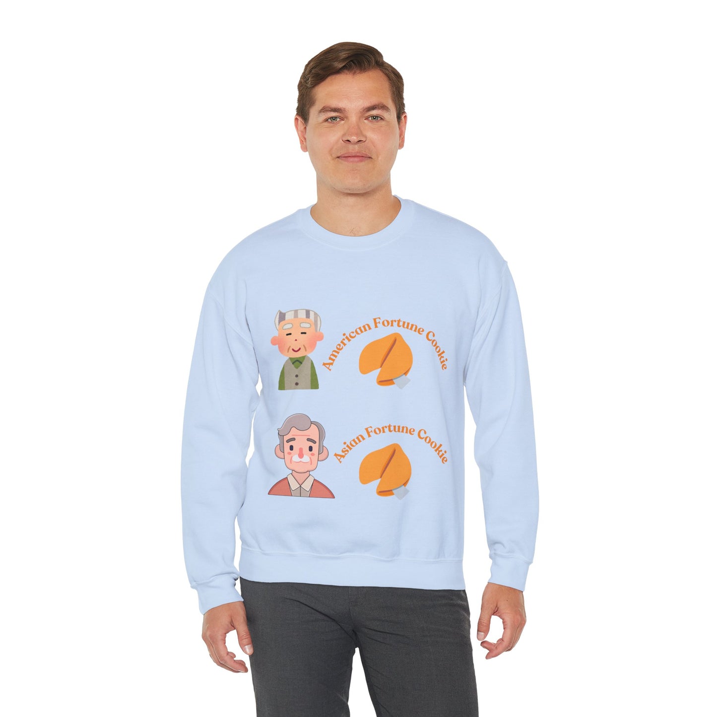 American vs Asian Fortune Cookie Crewneck – Funny Cozy Sweatshirt