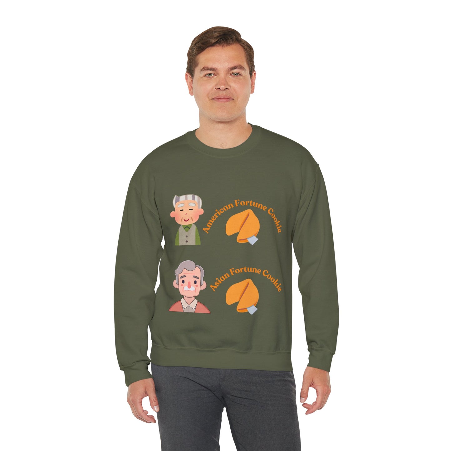 American vs Asian Fortune Cookie Crewneck – Funny Cozy Sweatshirt