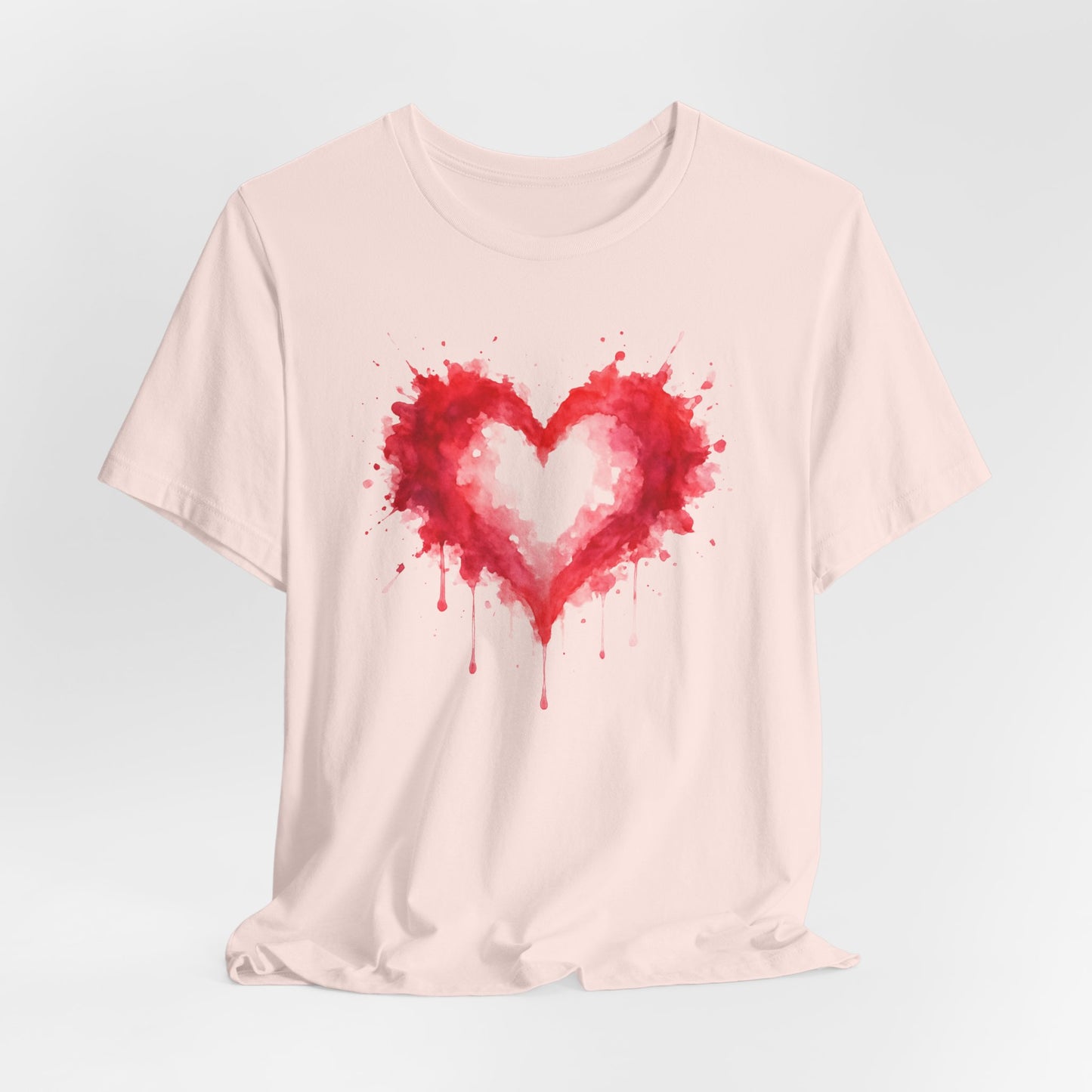 Watercolor Heart T-Shirt — Dripping Red Heart Tee