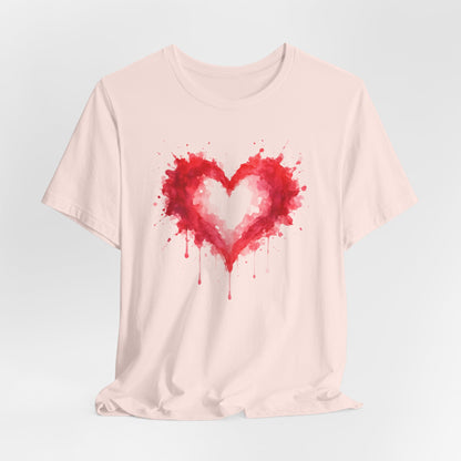 Watercolor Heart T-Shirt — Dripping Red Heart Tee