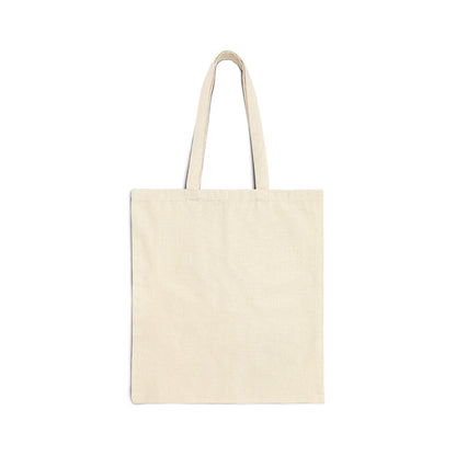 Canvas Tote Bag — Retro Polka Dot Cat Print Reusable Shopper