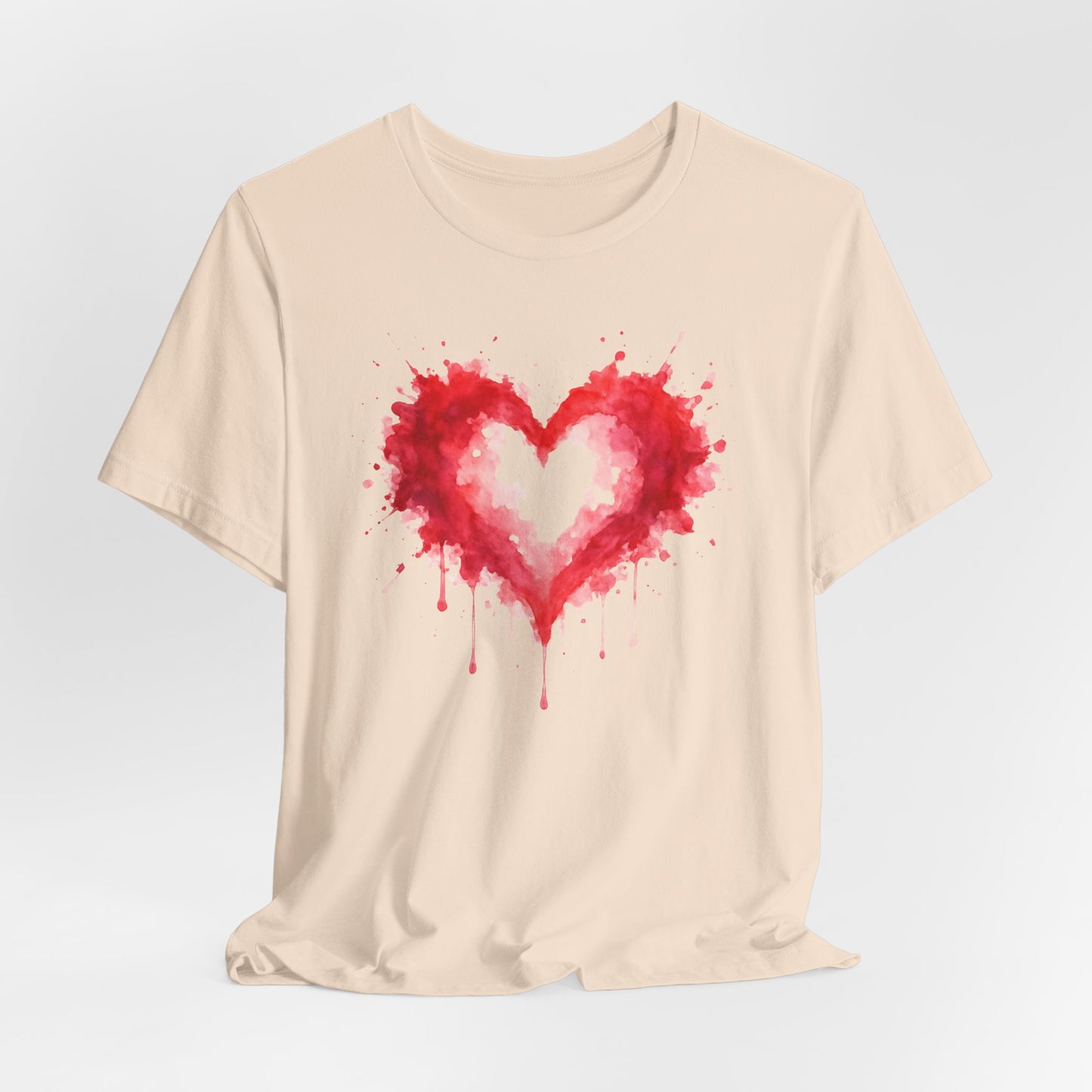 Watercolor Heart T-Shirt — Dripping Red Heart Tee