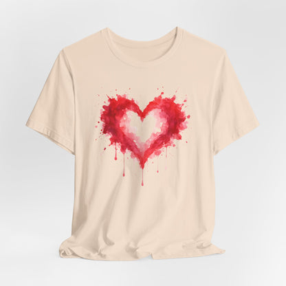 Watercolor Heart T-Shirt — Dripping Red Heart Tee