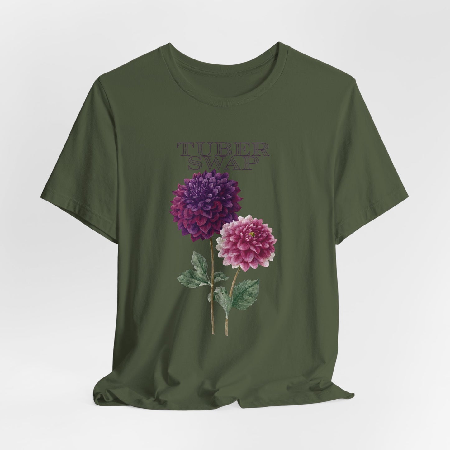 Floral Dahlia Tuber Swap — Vintage Botanical Graphic T-Shirt