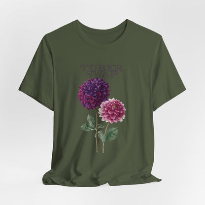 Floral Dahlia Tuber Swap — Vintage Botanical Graphic T-Shirt