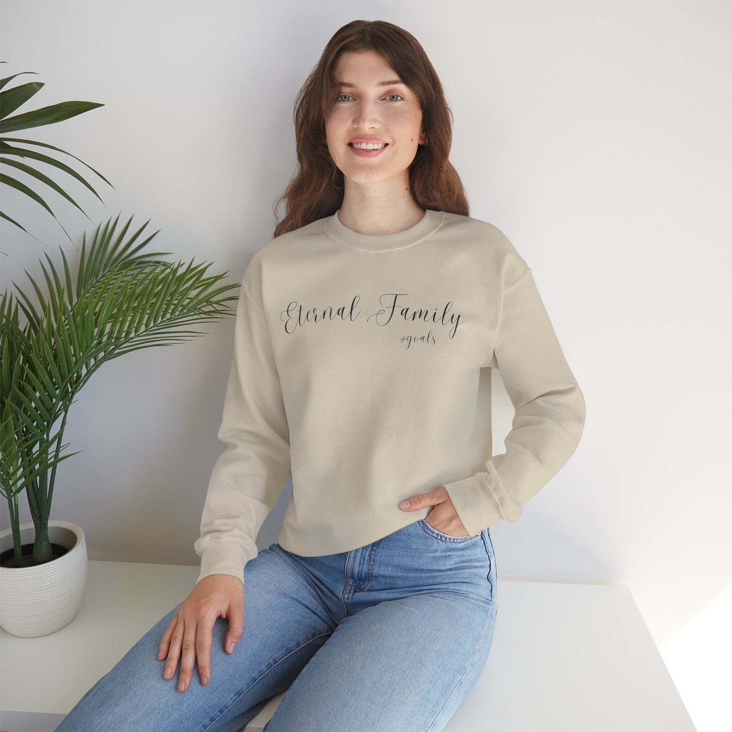 Eternal Family #Goals Sweatshirt – Cozy Faith-Inspired Crewneck