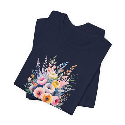 Classic Floral Vase – Minimal Feel-Good Unisex Tee