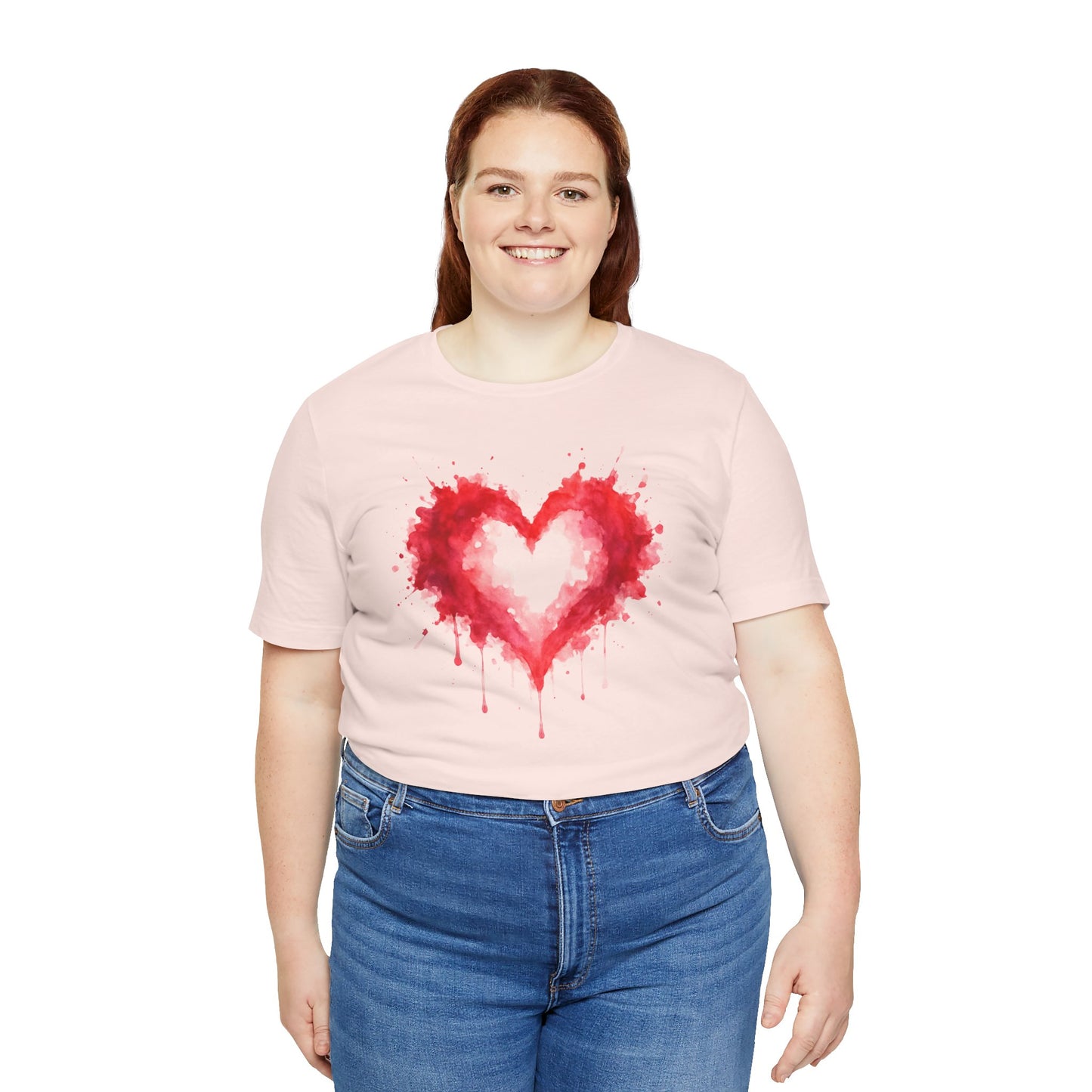 Watercolor Heart T-Shirt — Dripping Red Heart Tee