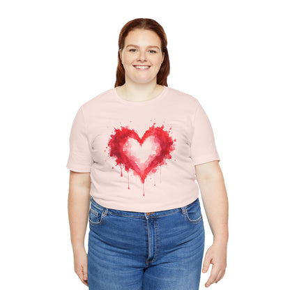 Watercolor Heart T-Shirt — Dripping Red Heart Tee