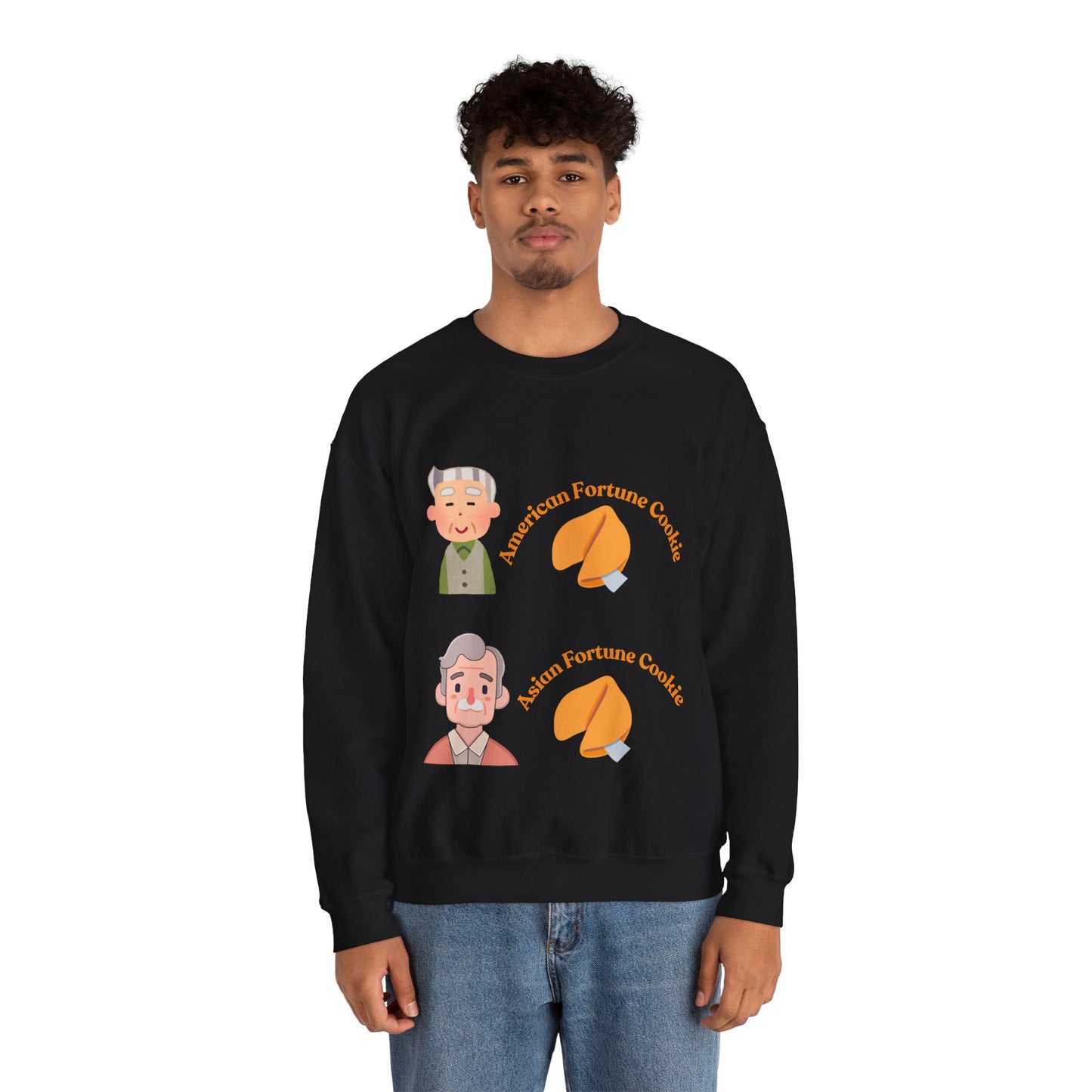 American vs Asian Fortune Cookie Crewneck – Funny Cozy Sweatshirt