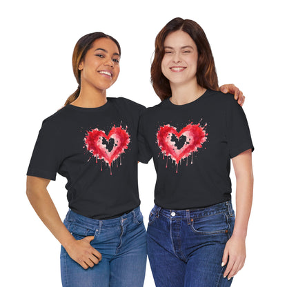 Watercolor Heart T-Shirt — Dripping Red Heart Tee