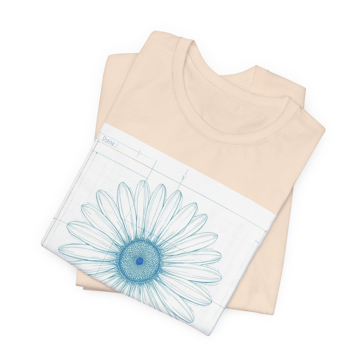 Blueprint of a Daisy — Floral Technical Drawing Tee