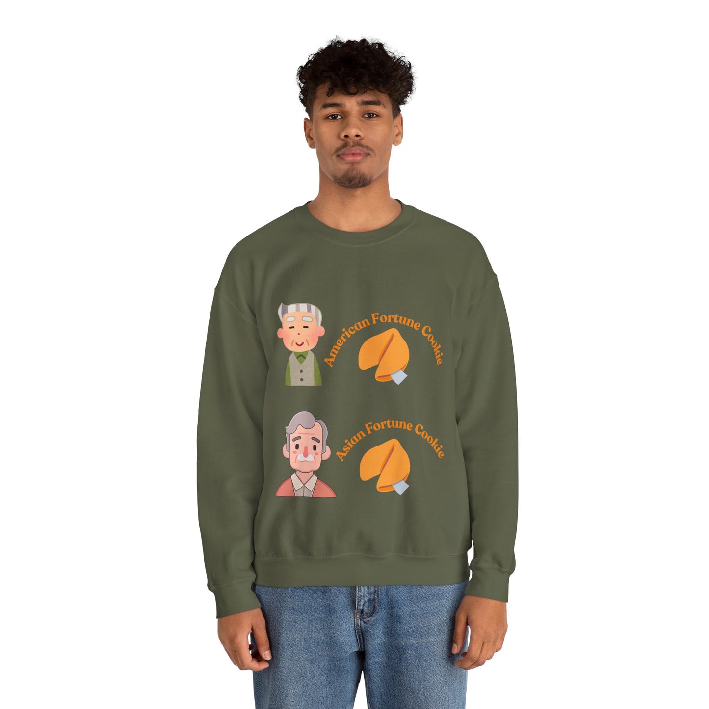 American vs Asian Fortune Cookie Crewneck – Funny Cozy Sweatshirt