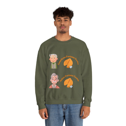 American vs Asian Fortune Cookie Crewneck – Funny Cozy Sweatshirt