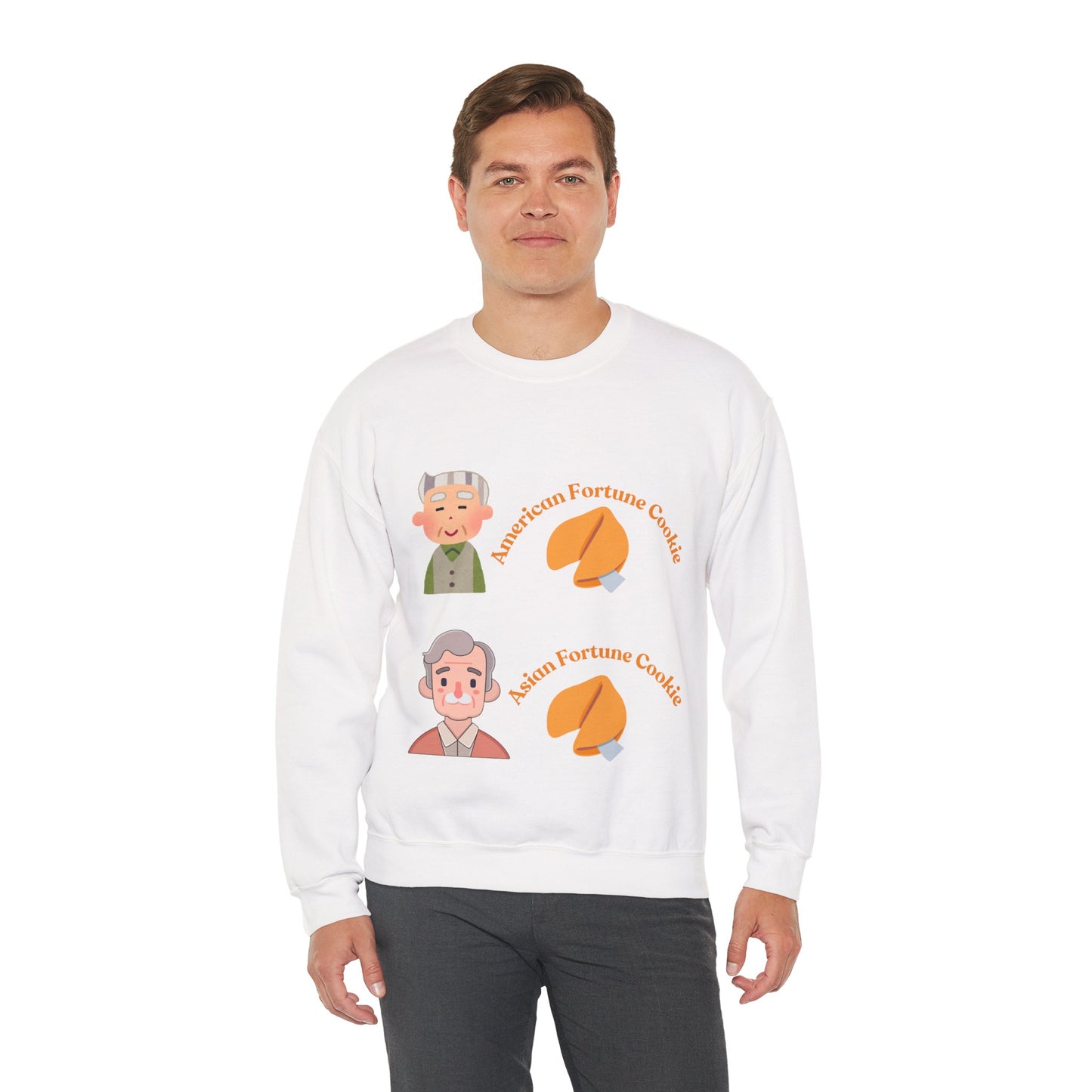 American vs Asian Fortune Cookie Crewneck – Funny Cozy Sweatshirt
