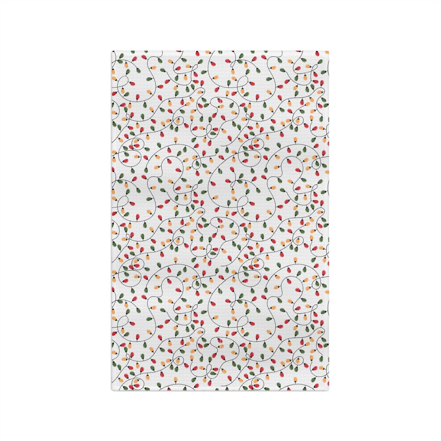 Holiday String Lights Microfiber Tea Towel — Christmas Kitchen Decor