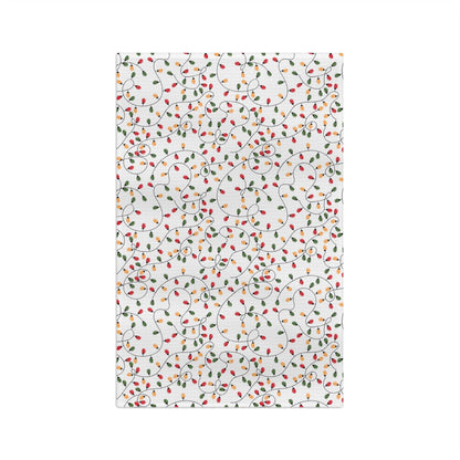 Holiday String Lights Microfiber Tea Towel — Christmas Kitchen Decor