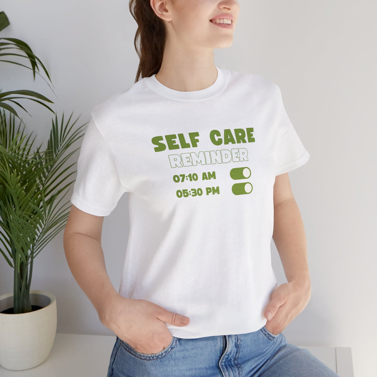 Self Care Reminder Tee – Minimalist Toggle Graphic Shirt