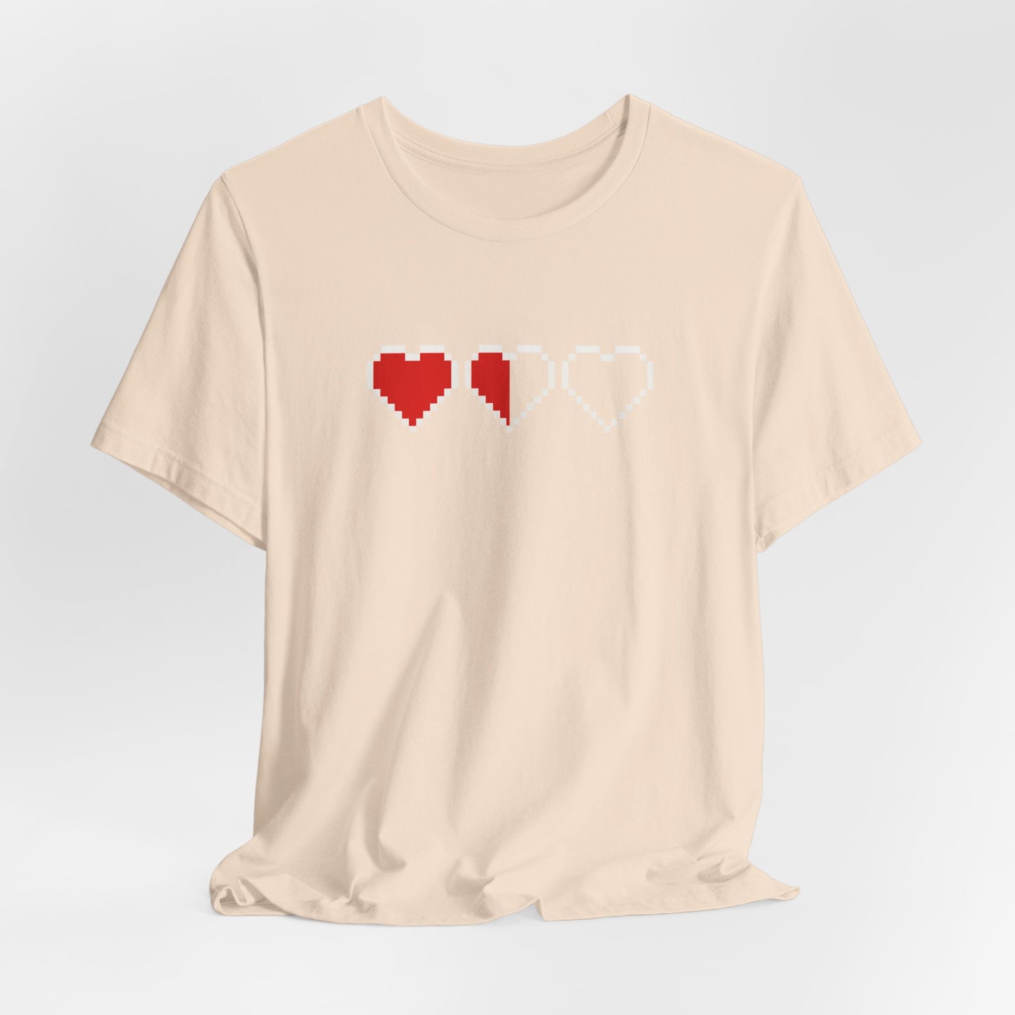 Pixel Heart Tee — Low Battery Love T‑Shirt