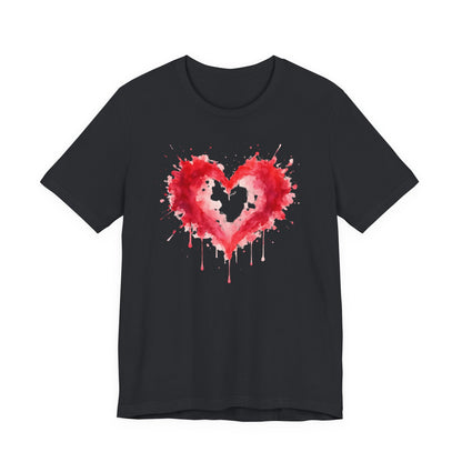 Watercolor Heart T-Shirt — Dripping Red Heart Tee