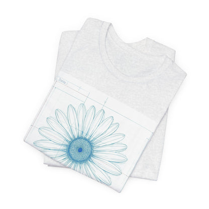 Blueprint of a Daisy — Floral Technical Drawing Tee