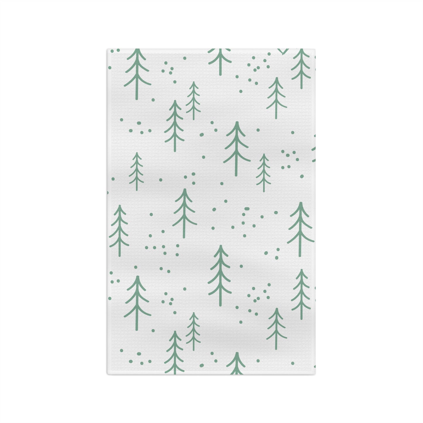 Evergreen Sprig Microfiber Tea Towel – Minimal Holiday Forest Kitchen Towel